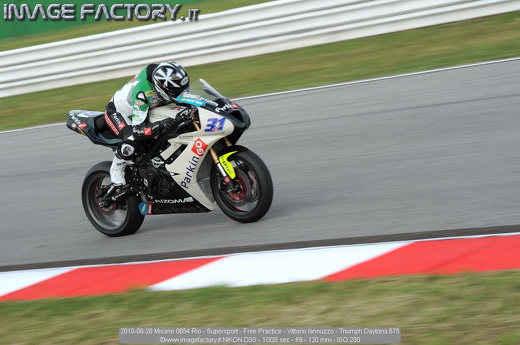 2010-06-26 Misano 0654 Rio - Supersport - Free Practice - Vittorio Iannuzzo - Triumph Daytona 675